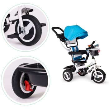 Trojkolka, kočík modrej farby Ecotoys