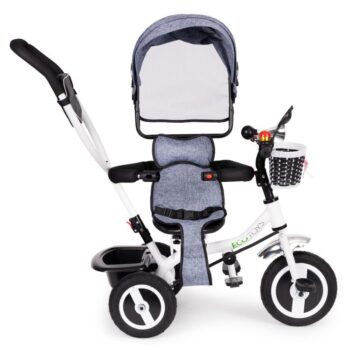 Trojkolka, kočík sivej farby Ecotoys