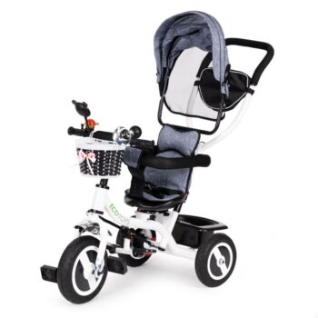 Trojkolka, kočík sivej farby Ecotoys