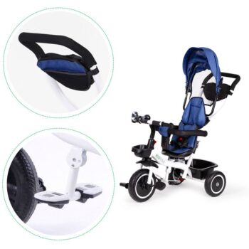 Trojkolka, kočík v modrej farbe Ecotoys