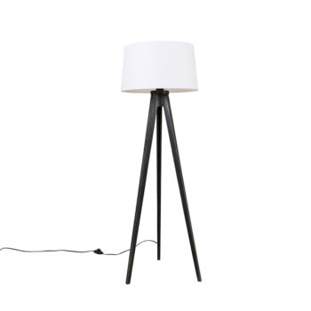 Trojnožka čierna s tienidlom z ľanu biele 45 cm - Tripod Classic