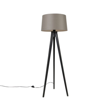 Trojnožka čierna s tienidlom z ľanu taupe 45 cm - Tripod Classic