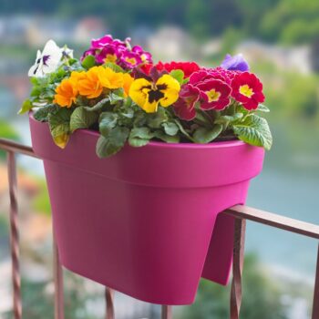 Truhlík na zábradlie Lofly Railing fuchsiová, 40 c, 40 cm