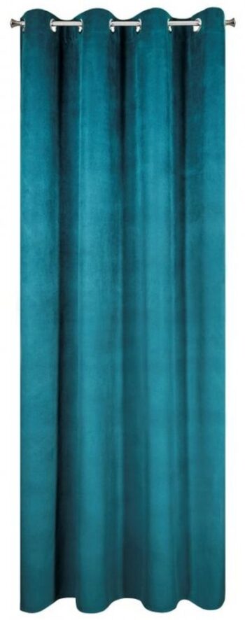 Tyrkysové zatemňovacie závesy do spálne so zavesením na kruhy 140 x 250 cm