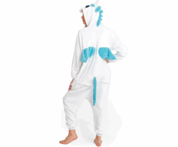 Tyrkysový kigurumi overal s motívom jednorožca veľkosť M