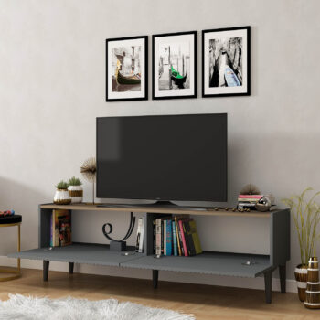 Luxusný TV stolík USER do vašej obývačkyElegantný a praktický TV stolík USER je ideálnou voľbou pre vašu obývaciu izbu. Je vyrobený z kvalitného materiálu LTD s hrúbkou 18 mm, ktorý zaručuje dlhú životnosť a odolnosť. Stolík je navrhnutý v modernom luxusnom štýle, ktorý dodá vášmu interiéru nádych elegancie.Kľúčové vlastnosti:Rozmer: 45 x 154 x 37 cmMateriál: LTDPočet dvierok: 2 plné dvierkaFarba: antracitPlastové nožičkyDodávame v demonteTV stolík USER je navrhnutý tak, aby spĺňal požiadavky na funkčnosť aj estetiku. Dve plné dvierka poskytujú dostatok úložného priestoru pre vaše multimediálne zariadenia či iné potreby. Vďaka plastovým nožičkám je stolík ľahko premiestniteľný a vhodný aj na rôzne typy podláh.Užite si pohodlie a štýl, ktorý TV stolík USER prináša do vášho domova!