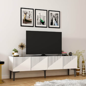 Luxusný TV stolík USER do vašej obývačkyElegantný a praktický TV stolík USER je ideálnou voľbou pre vašu obývaciu izbu. Je vyrobený z kvalitného materiálu LTD s hrúbkou 18 mm, ktorý zaručuje dlhú životnosť a odolnosť. Stolík je navrhnutý v modernom luxusnom štýle, ktorý dodá vášmu interiéru nádych elegancie.Kľúčové vlastnosti:Rozmer: 45 x 154 x 37 cmMateriál: LTDPočet dvierok: 2 plné dvierkaFarba: bielaPlastové nožičkyDodávame v demonteTV stolík USER je navrhnutý tak, aby spĺňal požiadavky na funkčnosť aj estetiku. Dve plné dvierka poskytujú dostatok úložného priestoru pre vaše multimediálne zariadenia či iné potreby. Vďaka plastovým nožičkám je stolík ľahko premiestniteľný a vhodný aj na rôzne typy podláh.Užite si pohodlie a štýl, ktorý TV stolík USER prináša do vášho domova!