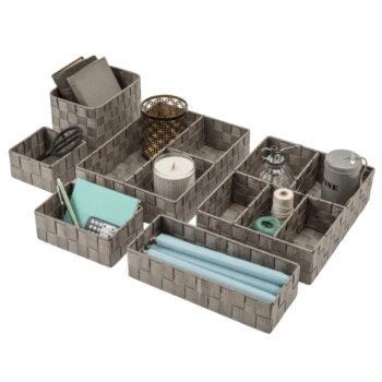 Úložný organizér do zásuvky Compactor TEX vysoký - 19 x 14 x 13 cm, Taupe (sivo-béžový)