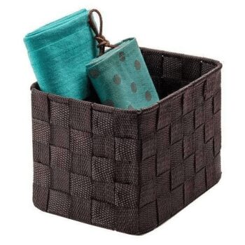 Úložný organizér do zásuvky Compactor TEX vysoký - 19 x 14 x 13 cm, čokoládový