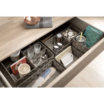 Úložný organizér do zásuvky Compactor TEX vysoký - 19 x 14 x 13 cm, sivý