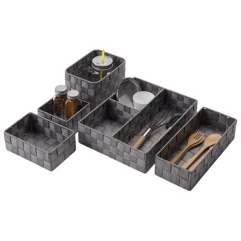 Úložný organizér do zásuvky Compactor TEX vysoký - 19 x 14 x 13 cm, sivý