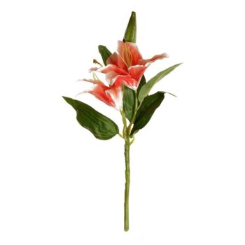 Umelá kvetina Ľalia, dva kvety a púčik, v. 42 cm