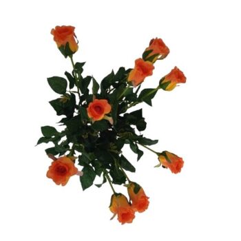 Umelá kvetina púčik Ruža oranžová, 64 cm, 9 ks​