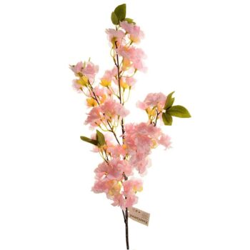 Umelá kvitnúca vetvička ružová, 100 cm