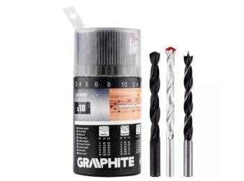 Univerzálna sada vrtákov GRAPHITE 54T430 – 18 ks pre kov, drevo aj tehlu