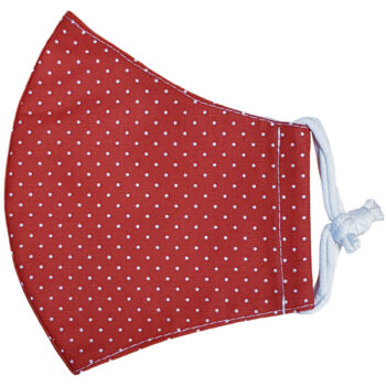 Ústne bavlnené rúško Bodky mini červená medium, M