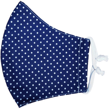 Ústne bavlnené rúško Bodky mini tmavomodrá, L