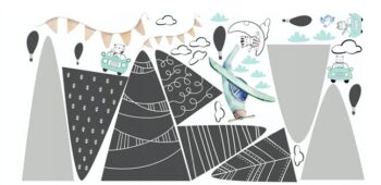 Úžasná detská nálepka na stenu lietajúce zvieratká 150 x 300 cm