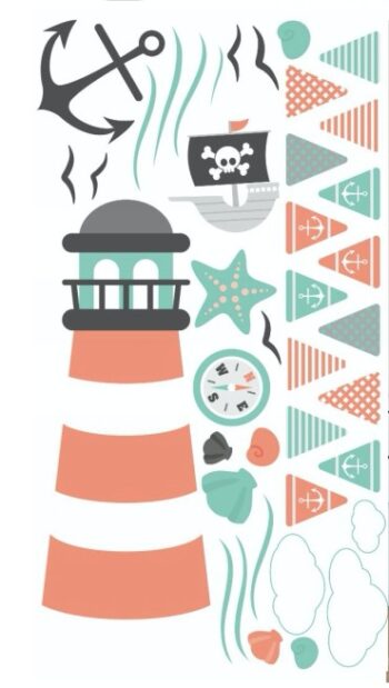 Úžasná detská nálepka pre chlapcov do detskej izby maják 100 x 200 cm