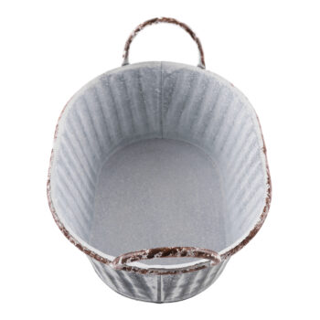 KONDELA Vagio kovový kvetináč (2 ks) sivá – Obrázok 2