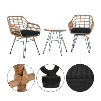 Objavte eleganciu a funkčnosť s záhradným setom z umelého ratanu Valin, ktorý je ideálnym doplnkom pre vašu záhradu či terasu. Tento moderný set v prírodnej a čiernej farbe kombinuje štýlový dizajn s praktickosťou, čo ho robí skvelou voľbou pre každého, kto hľadá kvalitný…