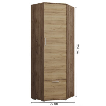 Vyskladajte si s nami predsieň Vašich snov. Jej súčasťou môže byť aj rohová predsieňová skriňa VENETA CW. Jej rozmery sú (ŠxHxV): 70x70x206 cm. Nábytok Veneta je harmonickou kombináciou štýlu, praktickosti a estetiky. Farebné prevedenie craft tobacco a dub craft zlatý vytvára zaujímavú…