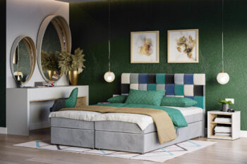 Štýlová manželská posteľ VENIDA je v modernom a elegantnom prevedení. Patrí medzi postele typu BOXSPRING. Výrazným dizajnovým prvkom je jej čelo, ktoré tiež ochráni vašu stenu pred oderom.Posteľ je čalúnená látkou ITAKA 14, modrá.  Súčasťou postele je kvalitný bonellový matrac. Pre väčší komfort si môžete dokúpiť praktický vrchný krycí matrac TOPPER (viď. doporučené produkty).Disponuje veľkým úložným priestorom, ktorý je vhodný na uloženie perín, obliečok a podobne.Rozmery (š,v,h): 145 x 102 x 208 cm. Výška čela postele: 102 cm. Výška spacej plochy: 47 cm. Výška nožičiek: 2 cm. Spacia plocha: 140 x 200 cm.V našej ponuke nájdete aj ďalšie prevedenia a rozmery manželských postelí VENIDA.Dodávame v demontovanom stave.