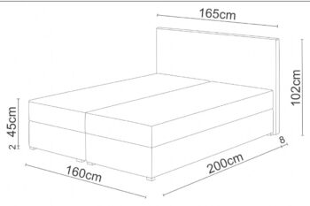Štýlová manželská posteľ VENIDA je v modernom a elegantnom prevedení. Patrí medzi postele typu BOXSPRING. Výrazným dizajnovým prvkom je jej čelo, ktoré tiež ochráni vašu stenu pred oderom.Posteľ je čalúnená látkou ITAKA 14, modrá.  Súčasťou postele je kvalitný bonellový matrac. Pre väčší komfort si môžete dokúpiť praktický vrchný krycí matrac TOPPER (viď. doporučené produkty).Disponuje veľkým úložným priestorom, ktorý je vhodný na uloženie perín, obliečok a podobne.Rozmery (š,v,h): 165 x 102 x 208 cm. Výška čela postele: 102 cm. Výška spacej plochy: 47 cm. Výška nožičiek: 2 cm. Spacia plocha: 160 x 200 cm.V našej ponuke nájdete aj ďalšie prevedenia a rozmery manželských postelí VENIDA.Dodávame v demontovanom stave.