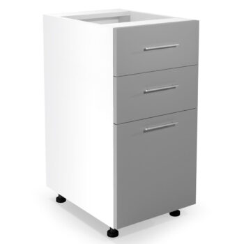 Dolná kuchynská skrinka Vento D3S H-40/82 v bielom a svetlosivom lesklom prevedení je ideálnym doplnkom do každej modernej kuchyne. Jej rozmery sú 40 cm na šírku, 82 cm na výšku a 52 cm na hĺbku, čo z nej robí praktický a kompaktný nábytok.