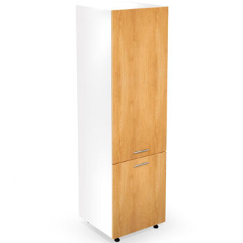 Potravinová skriňa Vento DU-60/214 v bielom a dubovom medovom prevedení je ideálnym doplnkom do každej modernej kuchyne. Jej rozmery sú 60 cm (šírka), 214 cm (výška) a 56 cm (hĺbka), čo z nej robí praktický a efektívny kus nábytku pre uskladnenie potravín.
