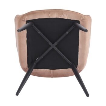 KONDELA Verio jedálenské kreslo svetlohnedá (Velvet) / čierna - Image 5