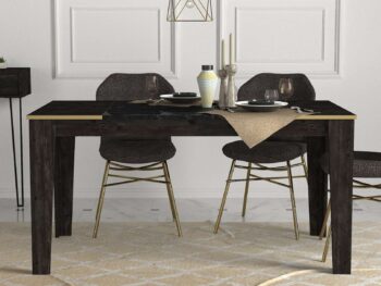 Jedálenský stôl VERONALuxusný jedálenský stôl VERONA je ideálnym doplnkom pre vašu jedáleň alebo kuchyňu. Tento elegantný stôl je vyrobený z kvalitného materiálu LTD, čo zaisťuje jeho dlhú životnosť a atraktívny vzhľad.Rozmer: 145 x 76.2 x 85 cmMateriál: LTDFarba: Tmavo hnedá + MramorŠtýl: LuxusnéTvar: ObdĺžnikovýPočet osôb: Pre 6 osôbHrúbka materiálu: 18 mmDodatočné informácie: Dodávame v demonteJedálenský stôl VERONA vyniká svojim sofistikovaným dizajnom v kombinácii tmavo hnedej farby a mramorového vzhľadu, ktorý dodá každému interiéru nádych elegancie. Vďaka svojmu obdĺžnikovému tvaru a veľkosti je ideálny pre pohodlné posedenie až šiestich osôb.Neváhajte a kúpte si jedálenský stôl VERONA ešte dnes. Tento štýlový a praktický stôl pridá vášmu domovu eleganciu a funkčnosť v jednom!
