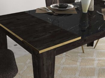 Jedálenský stôl VERONALuxusný jedálenský stôl VERONA je ideálnym doplnkom pre vašu jedáleň alebo kuchyňu. Tento elegantný stôl je vyrobený z kvalitného materiálu LTD, čo zaisťuje jeho dlhú životnosť a atraktívny vzhľad.Rozmer: 145 x 76.2 x 85 cmMateriál: LTDFarba: Tmavo hnedá + MramorŠtýl: LuxusnéTvar: ObdĺžnikovýPočet osôb: Pre 6 osôbHrúbka materiálu: 18 mmDodatočné informácie: Dodávame v demonteJedálenský stôl VERONA vyniká svojim sofistikovaným dizajnom v kombinácii tmavo hnedej farby a mramorového vzhľadu, ktorý dodá každému interiéru nádych elegancie. Vďaka svojmu obdĺžnikovému tvaru a veľkosti je ideálny pre pohodlné posedenie až šiestich osôb.Neváhajte a kúpte si jedálenský stôl VERONA ešte dnes. Tento štýlový a praktický stôl pridá vášmu domovu eleganciu a funkčnosť v jednom!
