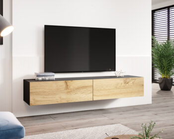 TV stolík Vigo 180 je moderným a praktickým doplnkom do každej obývačky. S jeho tmavou farbou v prevedení čierna / dub wotan prinesie do vášho interiéru štýlový a elegantný prvok. Jeho rozmery sú 180 cm na šírku, 40 cm na hĺbku a 30 cm na výšku, čo z neho robí ideálny kus nábytku pre umiestnenie…
