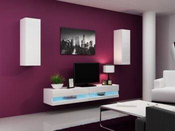 CAMA MEBLE Vigo 90 skrinka na stenu biela / sivý lesk – Obrázok 2