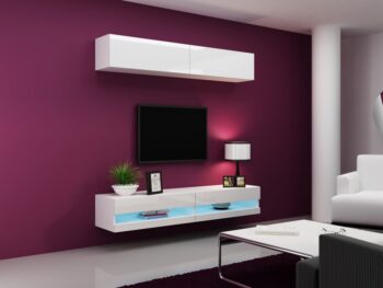 CAMA MEBLE Vigo 90 skrinka na stenu biela / sivý lesk – Obrázok 3