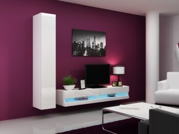 CAMA MEBLE Vigo 180 skrinka na stenu biela / biely lesk - Image 2