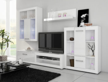 MEBLOCROSS Viki VIK-01 komoda biela / biely lesk – Obrázok 4