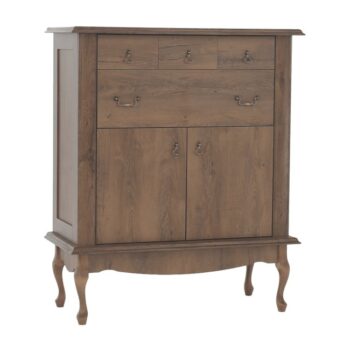 Jedným z komponentov nádherného sektorového nábytku je dvojdverová komoda so zásuvkami VILAR DA10. Jej rozmery sú (ŠxHxV): 105x47x125 cm, výška spodného priestoru od podlahy je 25 cm. Stabilitu jej dávajú pevné drevené nohy a o otváranie sa postarajú dizajnové kovové úchytky. Komoda ponúka úložný…