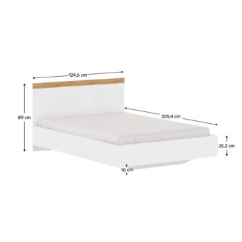 Posteľový rám Vilgo 120 v elegantnom prevedení biela / dub wotan je ideálnym riešením pre moderné interiéry. Je vyrobený z kvalitného laminovaného DTD materiálu, ponúka nielen estetický vzhľad, ale aj praktickosť a odolnosť. S rozmermi plochy na spanie 120 x 200 cm poskytuje…