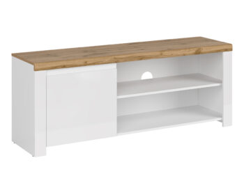 TV stolík Vilgo 1D/160 v elegantnom prevedení biely lesk a dub wotan je ideálnym doplnkom pre moderné interiéry. Tento kus nábytku od značky KONDELA kombinuje funkčnosť s estetickým vzhľadom, čím sa stáva skvelou voľbou pre vašu obývačku.
