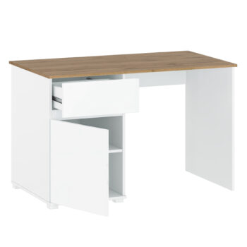 Písací stôl Vilgo 1D1S/120 v elegantnom prevedení biely lesk a dub wotan je ideálnym riešením pre moderné interiéry. Tento stôl, ktorý patrí do kategórie nábytku pre detské izby, ponúka praktické využitie nielen pre študentov, ale aj pre všetkých, ktorí potrebujú funkčný…