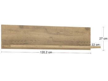 NABBI Viliam 120 polica dub craft zlatý – Obrázok 2