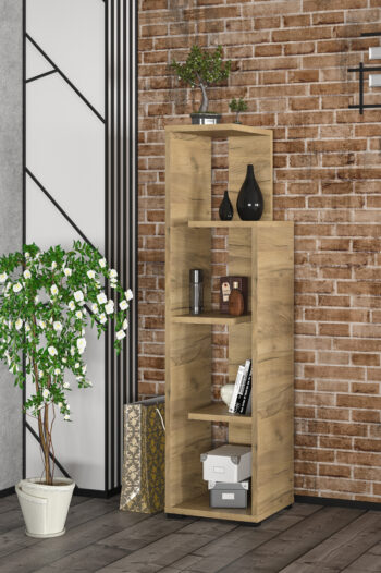 Regál Viliam 380 - dub craft zlatý je moderným a praktickým kusom nábytku, ktorý sa hodí do každej kancelárie alebo interiéru. S jeho tmavou farbou a elegantným vzhľadom prinesie do vášho priestoru štýl a funkčnosť.