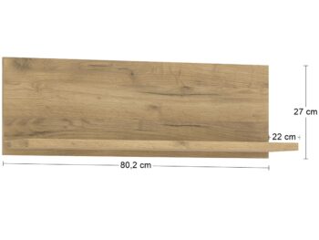 NABBI Viliam 80 polica dub craft zlatý – Obrázok 2