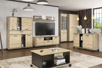 Dvojdverová komoda so zásuvkami VINAP CH-2D4DRWRS ohúri nejednu Vašu návštevu. Jej jedinečné farebné prevedenie dub artisan dokonale dopĺňa krásne lemovanie dvierok kontrastnou farbou wenge tmavá. Komoda pozostáva z dvoch dvierok, za ktorými sa ukrýva priestor predelený policou a zo štyroch…