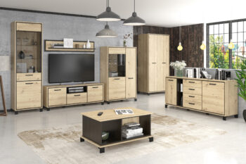 Dvojdverová komoda so zásuvkami VINAP CH-2D4DRWRS ohúri nejednu Vašu návštevu. Jej jedinečné farebné prevedenie dub artisan dokonale dopĺňa krásne lemovanie dvierok kontrastnou farbou wenge tmavá. Komoda pozostáva z dvoch dvierok, za ktorými sa ukrýva priestor predelený policou a zo štyroch…