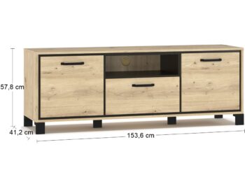 TV stolík VINAP TV-2D1DRWR nezostane bez povšimnutia a ohúri nejednu Vašu návštevu. Jeho jedinečné farebné prevedenie dub artisan dokonale dopĺňa krásne lemovanie dvierok kontrastnou farbou wenge tmavá. TV stolík tvoria dve dvierka, jedna zásuvka a otvorený úložný priestor nad zásuvkou na uloženie…