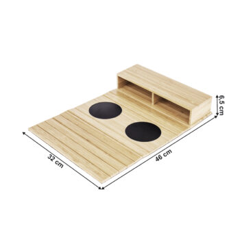 KONDELA Vise drevená podložka na sedačku prírodná / čierna – Obrázok 2