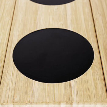 KONDELA Vise drevená podložka na sedačku prírodná / čierna – Obrázok 5